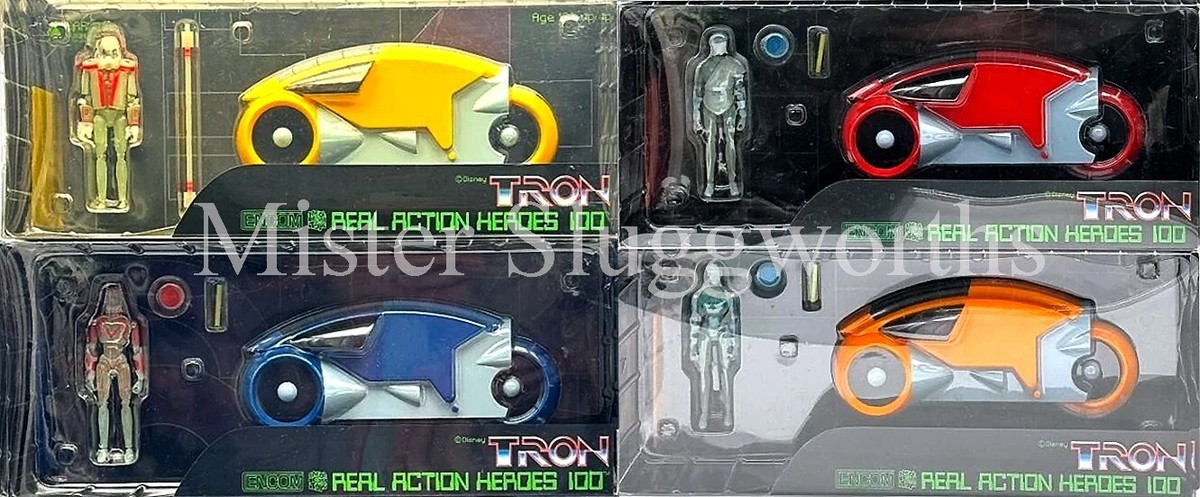 NEW Vintage 2002 Japan Disney MEDICOM TRON Light Cycle RAH 100 Set