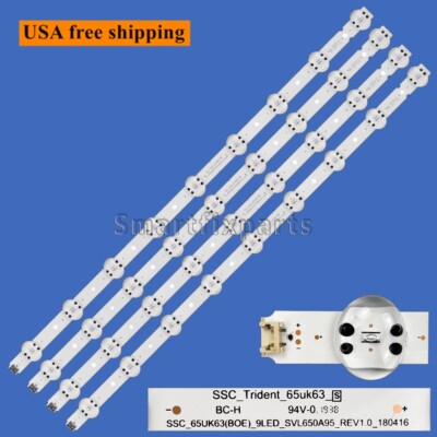 4Pcs LED Strips For LG 65C63CKECA 65UK6300PT 65UK6470PLC 65UM6900PUA 65UK63