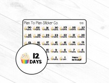 1310  Birthday Countdown Planner Stickers.