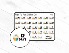 1310~~ Birthday Countdown Planner Stickers.