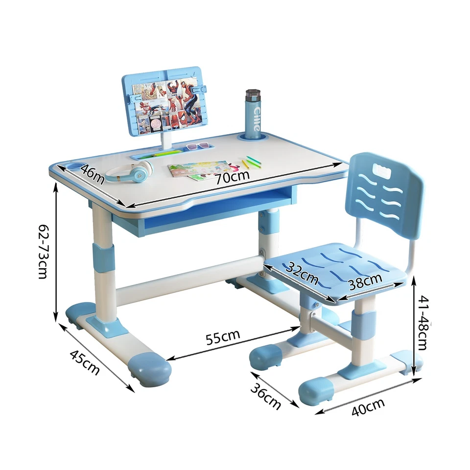 Kinderschreibtisch Schülerschreibtisch Kindertisch mit Stuhl Höhenverstellbar - Bild 4 von 4