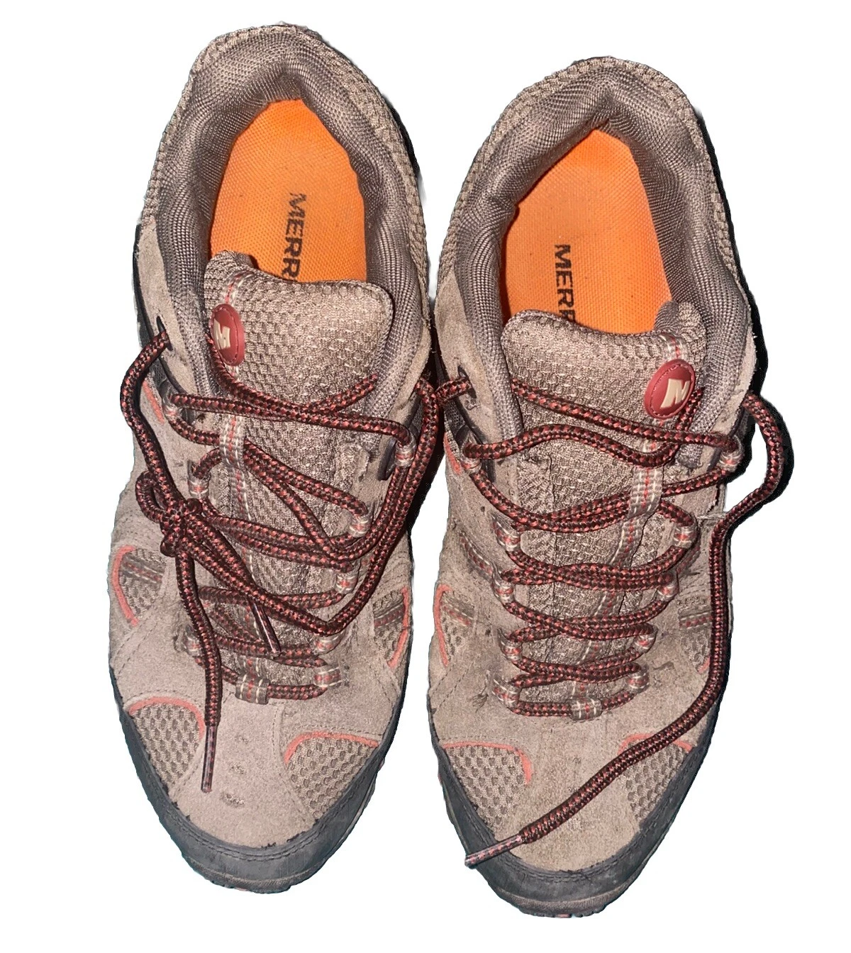 Merrell Men's Hiking Trail Shoes Sneakers Bungee Cord Red Ochre Size 8.5 Brown