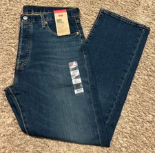Levi's 501 Straight Leg Button Fly Blue Jean w Stretch 34X30 RT$79.50 3127 C14