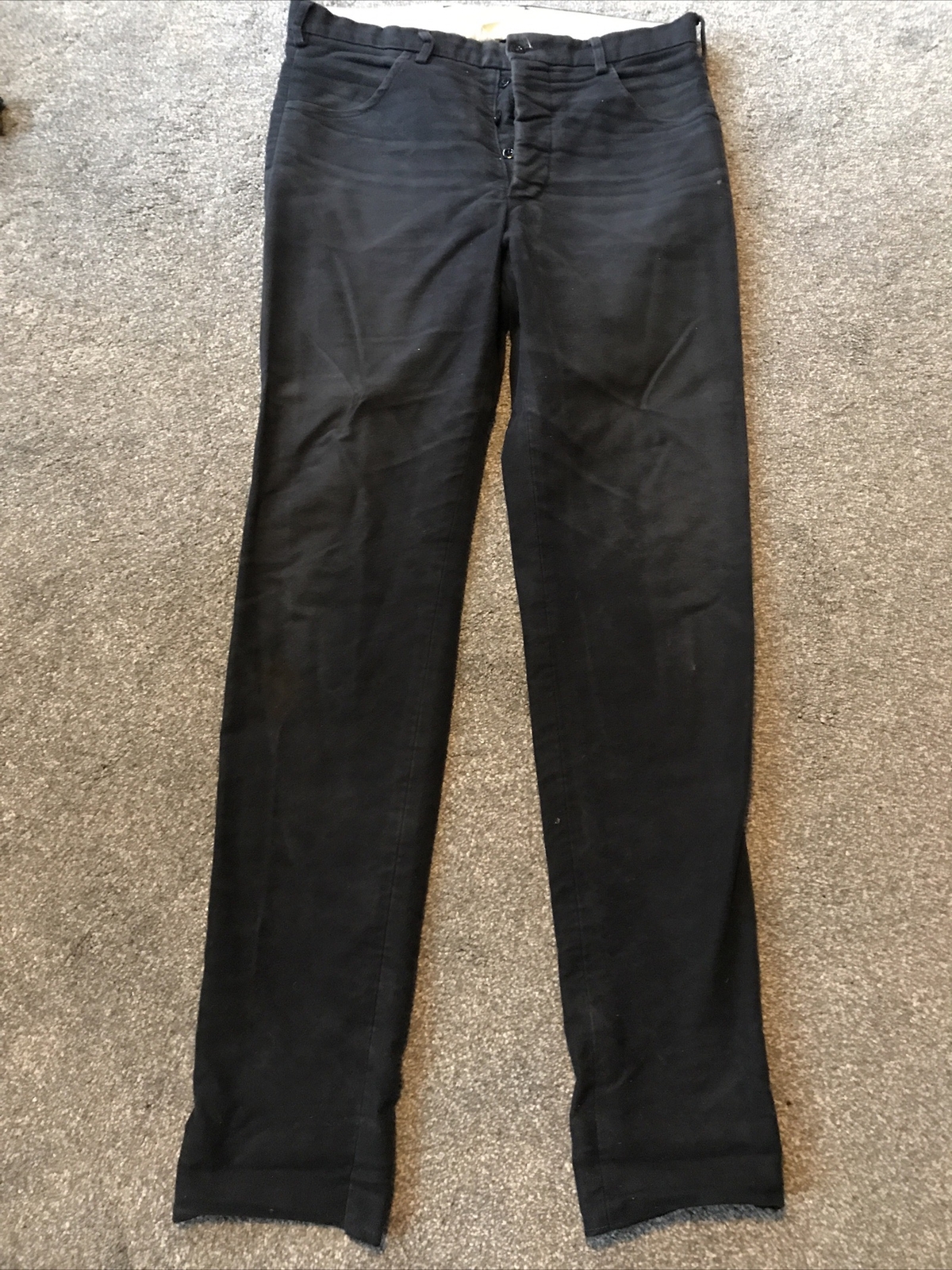 HebTroCo Blue moleskin Trousers 36W Equivalent 34W eBay