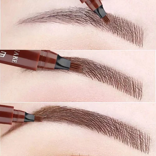 Microblading Tattoo Eyebrow 3D Liquid Ink Pen Waterproof 4 Fork Pencil Brow UK - Picture 2 of 47