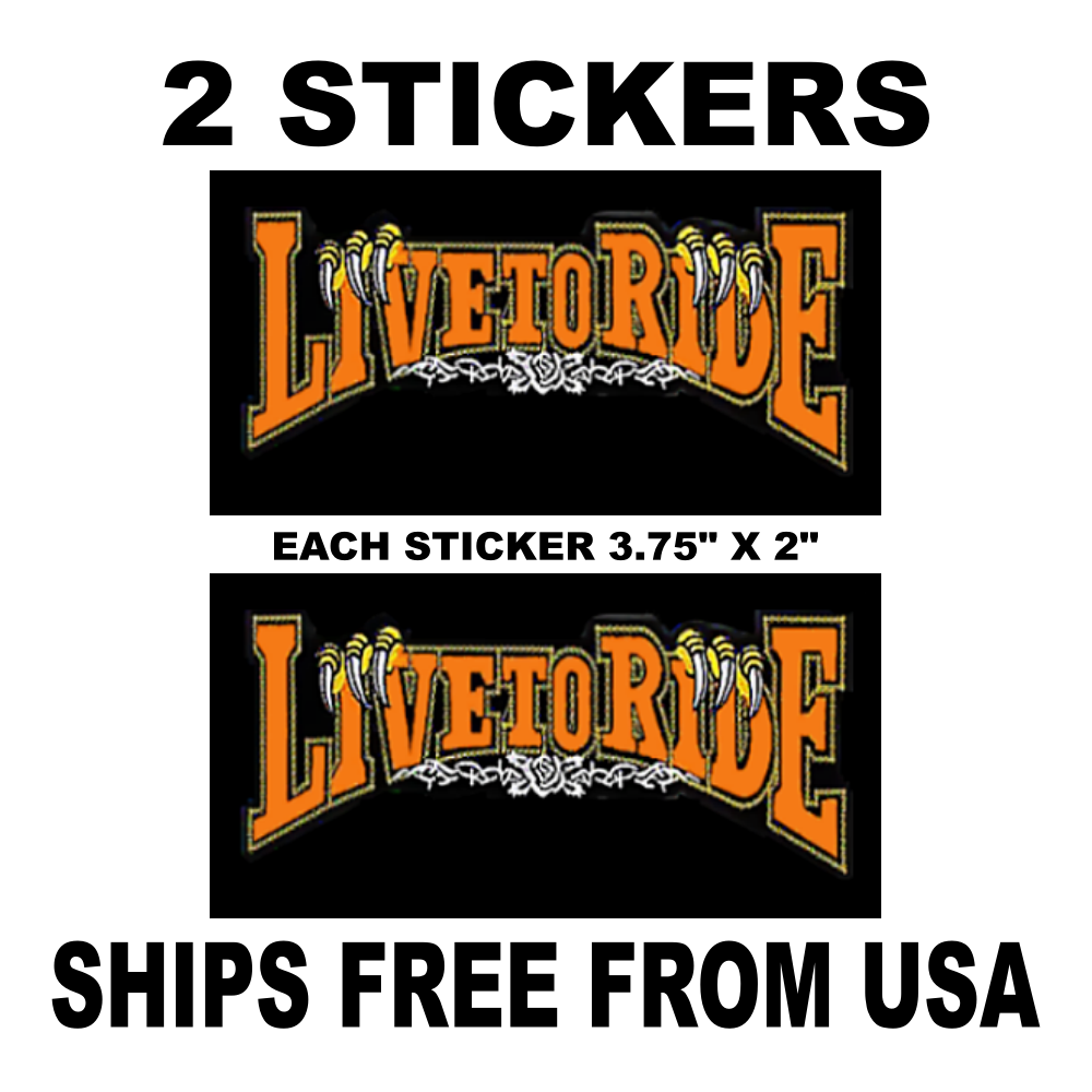 Biker Sticker Decal 2 Live To Ride Motorcycle Helmet Stickers eBay