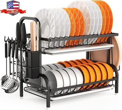 Metal Over the Sink Dish Drying Rack Drainer Shelf for Kitchen