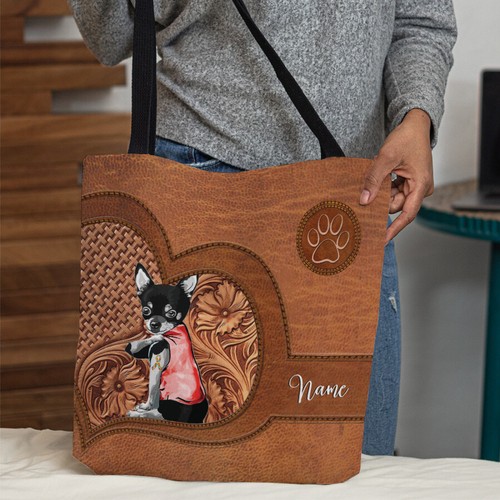 Personalized Chihuahua Dog Autism Tote Bag, Chihuahua Dog Handbag