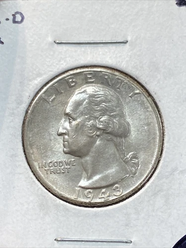Uncirculated 1943-D Denver Mint Silver Washington Quarter