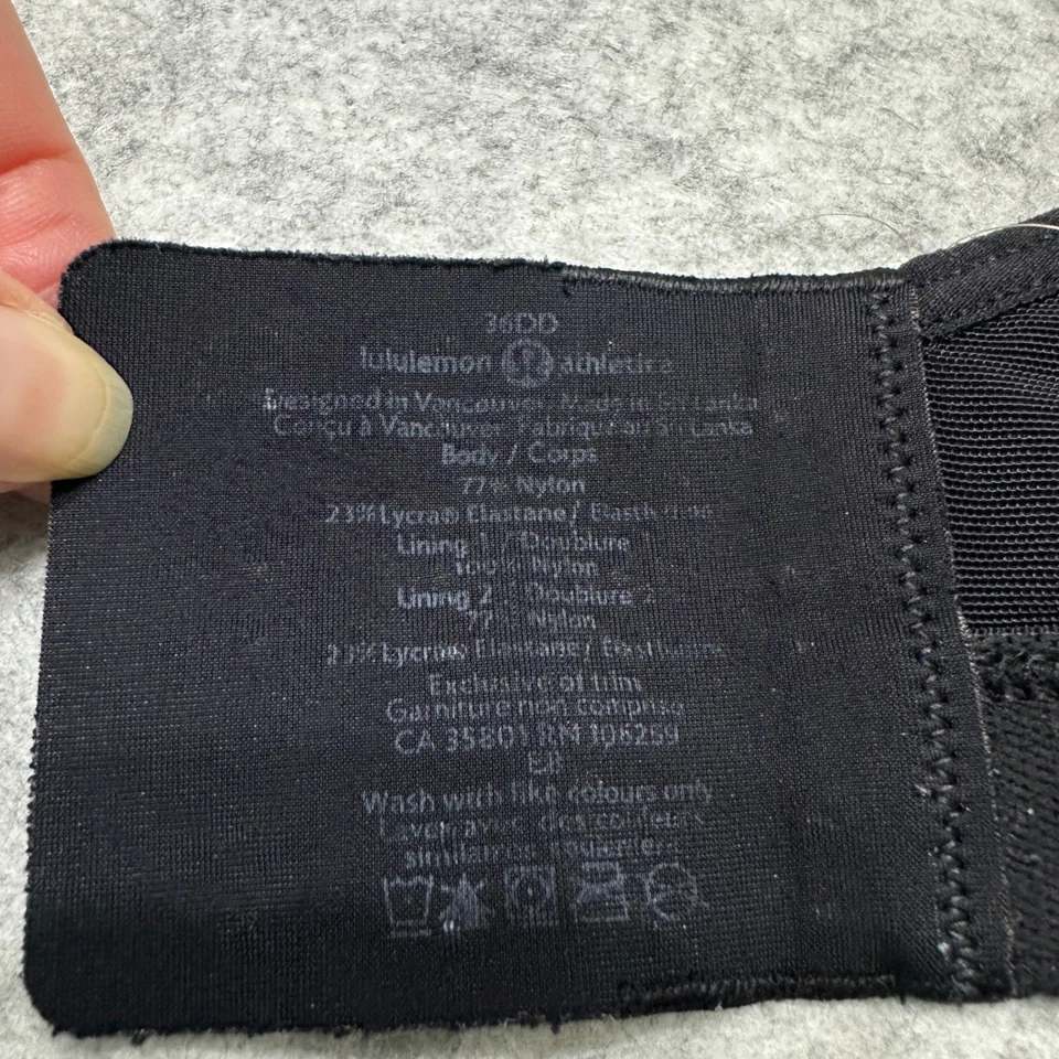 Lululemon Athletics Black Sports Bra 36DD High Support Adjustable Straps Active - Image 4 of 4