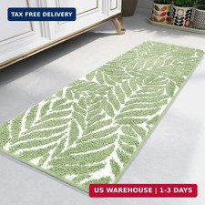 Sage Green Bathroom Rug Runner - Long Bath Mat for Bathroom Non Slip Bath Runner