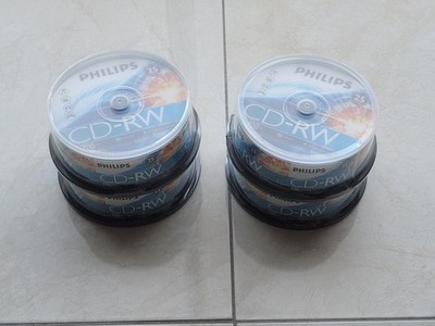 100 Blank CD-RW PHILIPS 80 - CD RW 4-12x 80min / 700MB New & Sealed