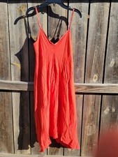 Vintage Y2K Forever 21 Spaghetti Strap Dress Size Small Coral Orange Sundress