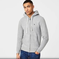 Jack Wills Hoodie Zipper Front Gray S