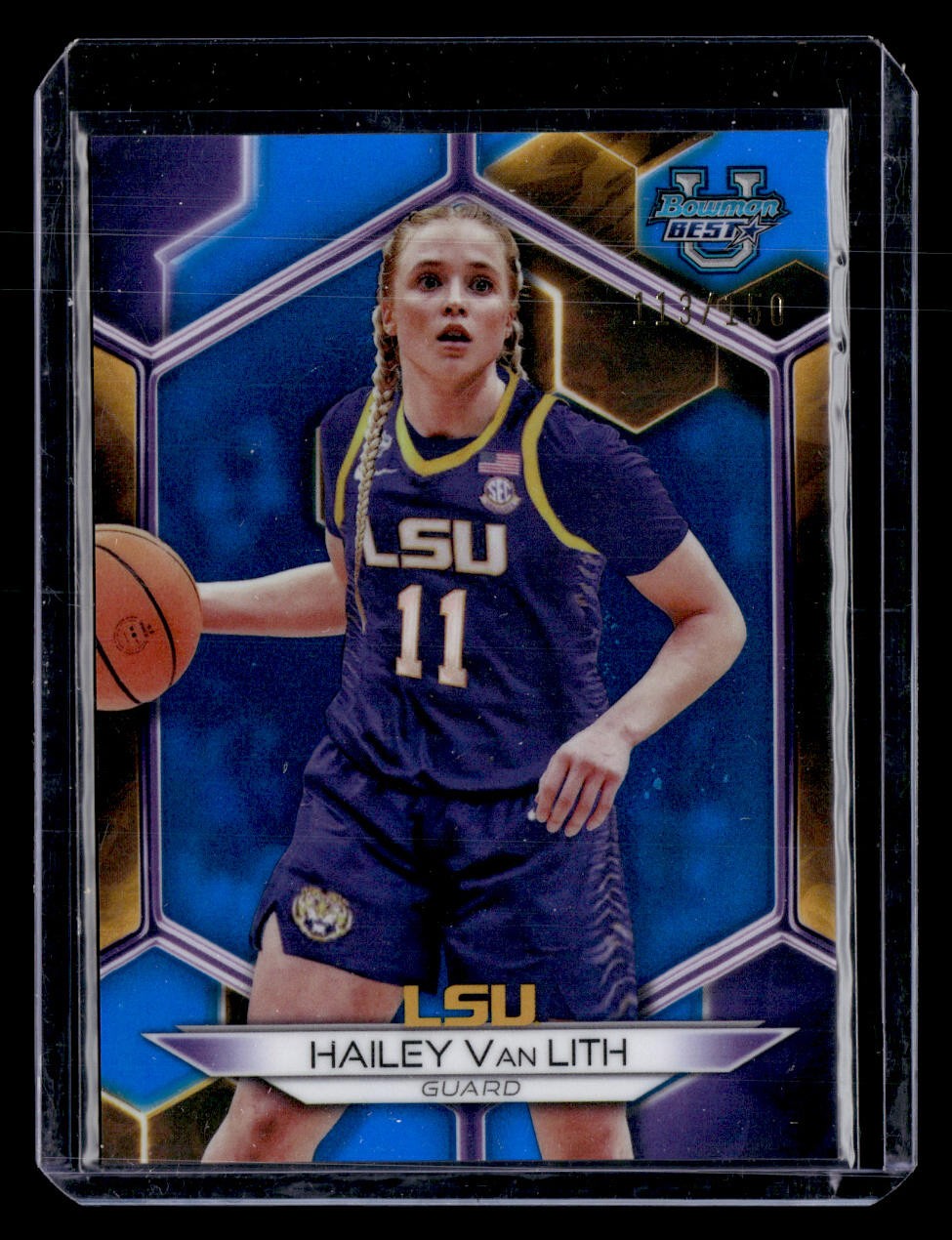 2023-24 Bowman University Best #45 Hailey Van Lith Blue Refractor #/150