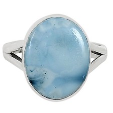 Larimar Dominican Republic 925 Sterling Silver Ring s.10 Jewelry R-1002
