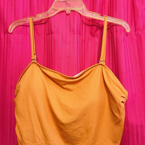 #8569 WOMENS ORANGE SPAGHETTI STRAP ONE PIECE BATHING SUIT WOMENS SIZE 2XL - Picture 2 of 7