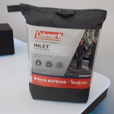 Coleman Nylon Pants Rain Defense Multitec Waterproof Black Large