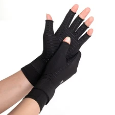 Guantes de artritis de compresión de cobre sin dedos para aliviar el dolor