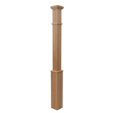 EVERMARK Hemlock Craftsman Box Stair Newel Post 55"H x 4-5/8"D Unfinished Wood