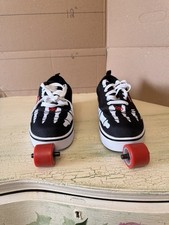 Heelys Pro 20 Print Skeleton X-Ray Skate Shoes Y6 Black White ABEC 5