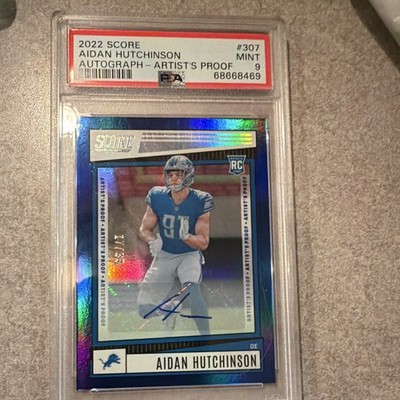Panini 2022 Score Rookies Aidan Hutchinson Artist Proof Auto /35 PSA 9