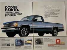 1987 Dodge Dakota Truck Two Page Print Ad Pickup Mid Sized