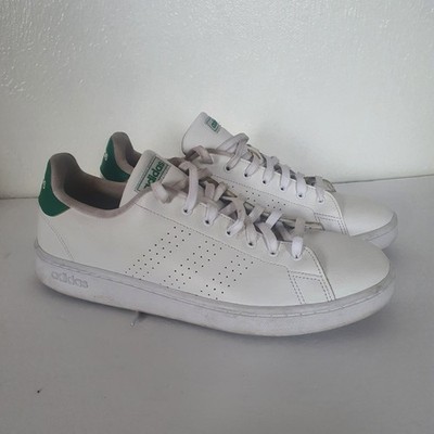 Adidas Advantage Mens White Green Cloudfoam Sneakers F36424 Size 13 Low-top