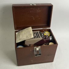 Vintage Standard Model 333 Filmstrip Projector Set TESTED WORKING w/ Case Film