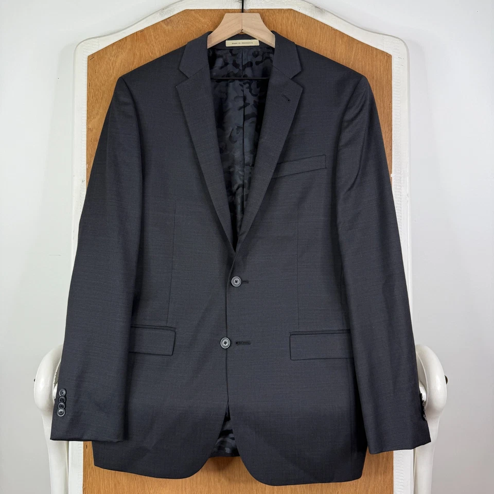 Joseph Abboud Suit Mens 40L Gray 2 Button Super 120s Wool Slim Fit Pants 32x30 - Image 2 of 4