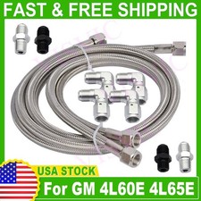 For 700R4 4L60 4L60E 4L8 70" 6AN SS Braided Transmission Cooler Hose Lines  