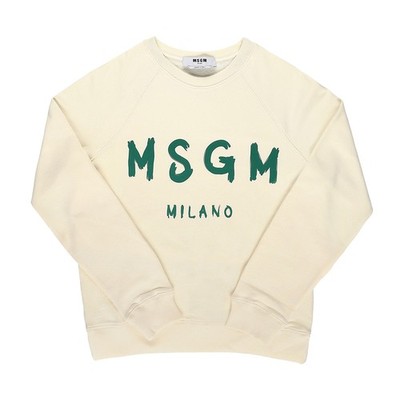 MSGM Brushed Logo Women's Sweatshirt 3741MDM513 247799 02 Ivory
