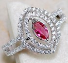 2CT Heat Treated  Rubellite Tourmaline 925 Sterling Silver Ring   Sz 9 L1-2 — photo 1