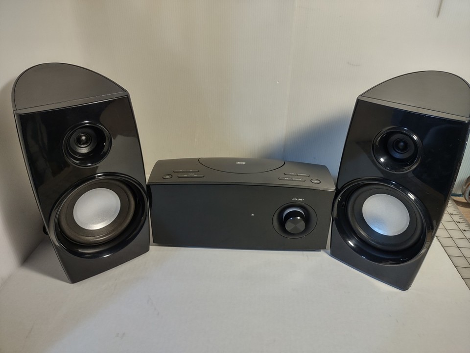 Blackweb Bluetooth Stereo System AM•FM Radio + CD Player+ 2 Speakers | eBay