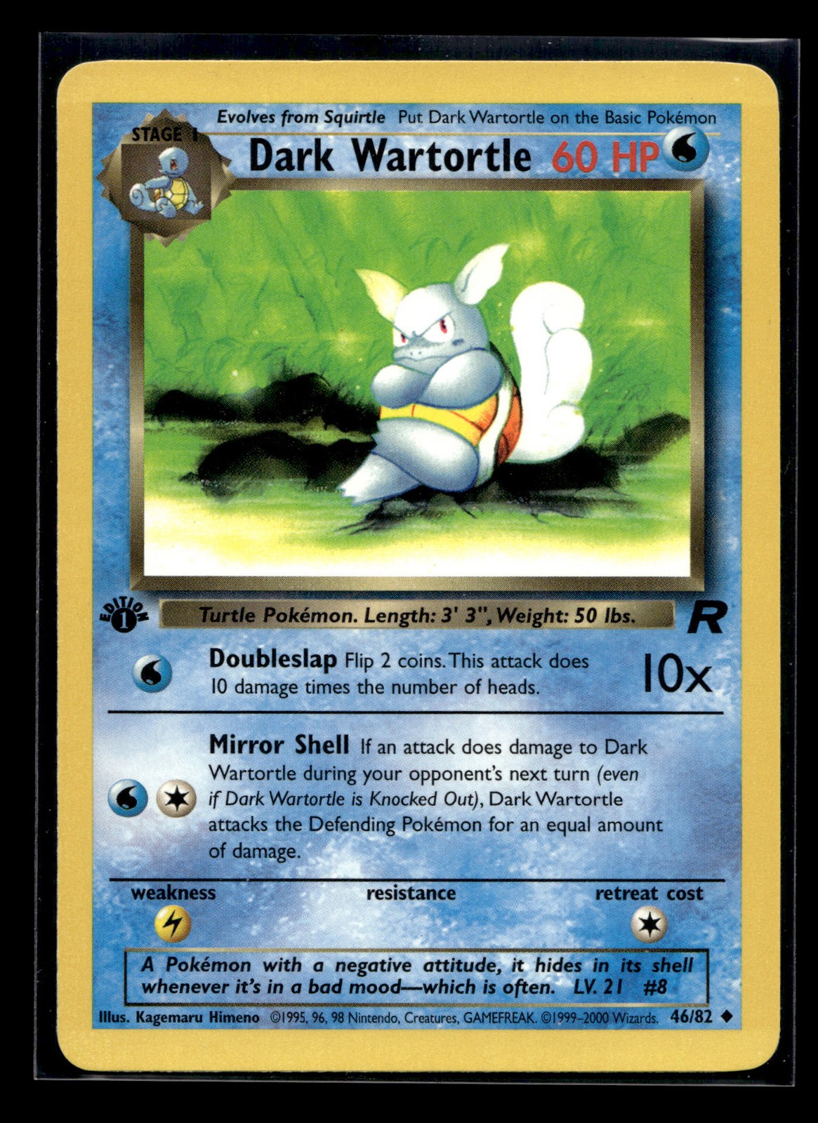 1st Edition Dark Wartortle Uncommon Team Rocket 46/82 NM
