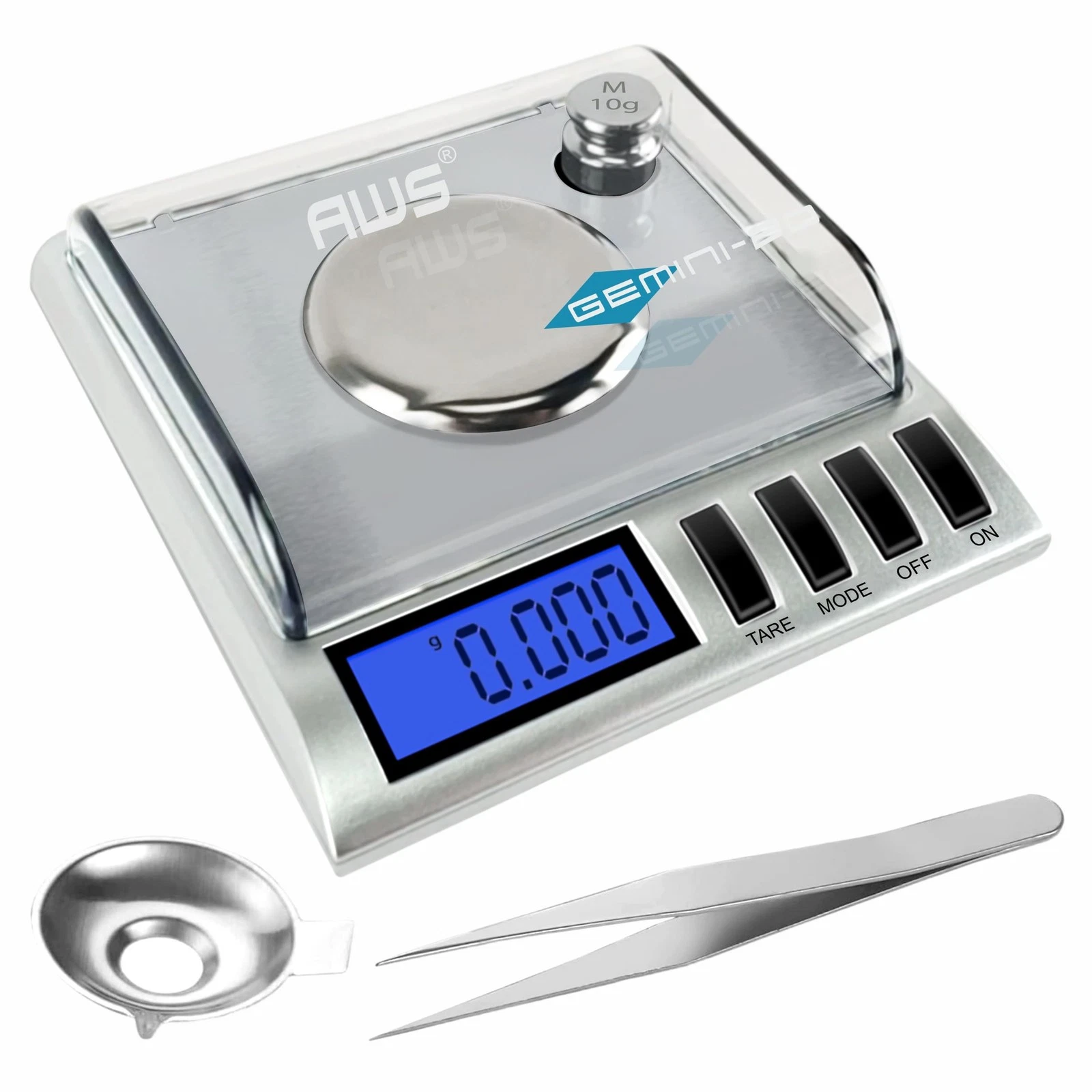 Digital Jewelry Scale 100g x 100g Milligram Gemini 20 Silver AWS Gold