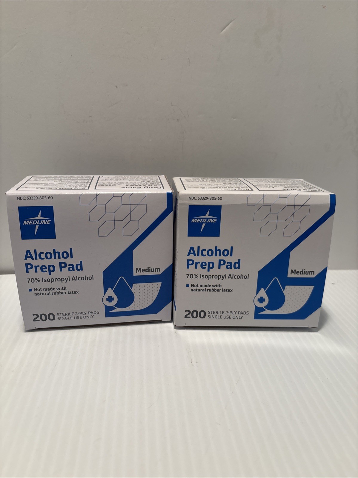2 Box Medline-Alcohol 200 Prep Pads-Sterile 2-Ply Medium-MDS090735 (400 Total)