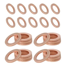 30 PCS Oil Drain Plug Gasket, 14mm Copper Oil Drain Plug Washer Gaskets, Drai...