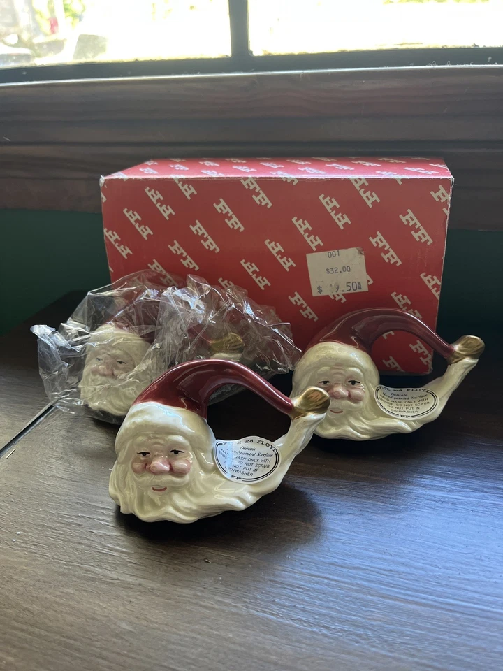 Set of 3 Fitz & Floyd Old World Santa Christmas Napkin Rings Vintage 1990, NIB - Image 2 of 4