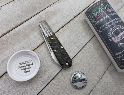 Great Eastern # 15 Green Jigged Marrow Bone Barlow Knife 152126 STL GEC USA