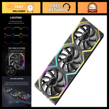120mm ARGB PWM PC Case Fans - Double Ring Cooling, Daisy-Chain 5V RGB 3 Pack 