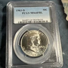 1963-D 50C Franklin Half Dollar PCGS MS 64 FBL