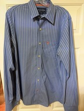 Abercrombie  Fitch Muscle Fit Long Sleeve Stripe Shirt Blue/White XL Button
