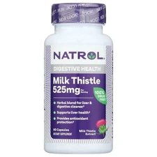 Natrol Milk Thistle 525 mg 60 Caps 02/2027 NEW SEALED!!!