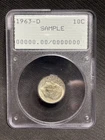 1963 D Roosevelt Dime PCGS OGH RATTLER RARE, SCARCE ALL ZEROS Sample Slab🔥🔥🔥