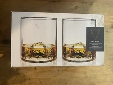 VISKI Mountain Tumblers Pacific Northwest Hand Blown Lead-Free Crystal Set of 2