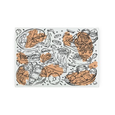 American Foods Küchengeschenke - Kunst Kritzeleien glattes Glas Arbeitsplattenschutz