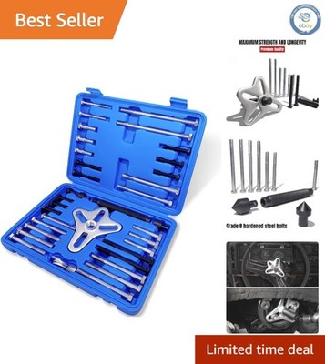 Versatile 46-Piece Harmonic Balancer and Flywheel Puller Kit with Carry Case