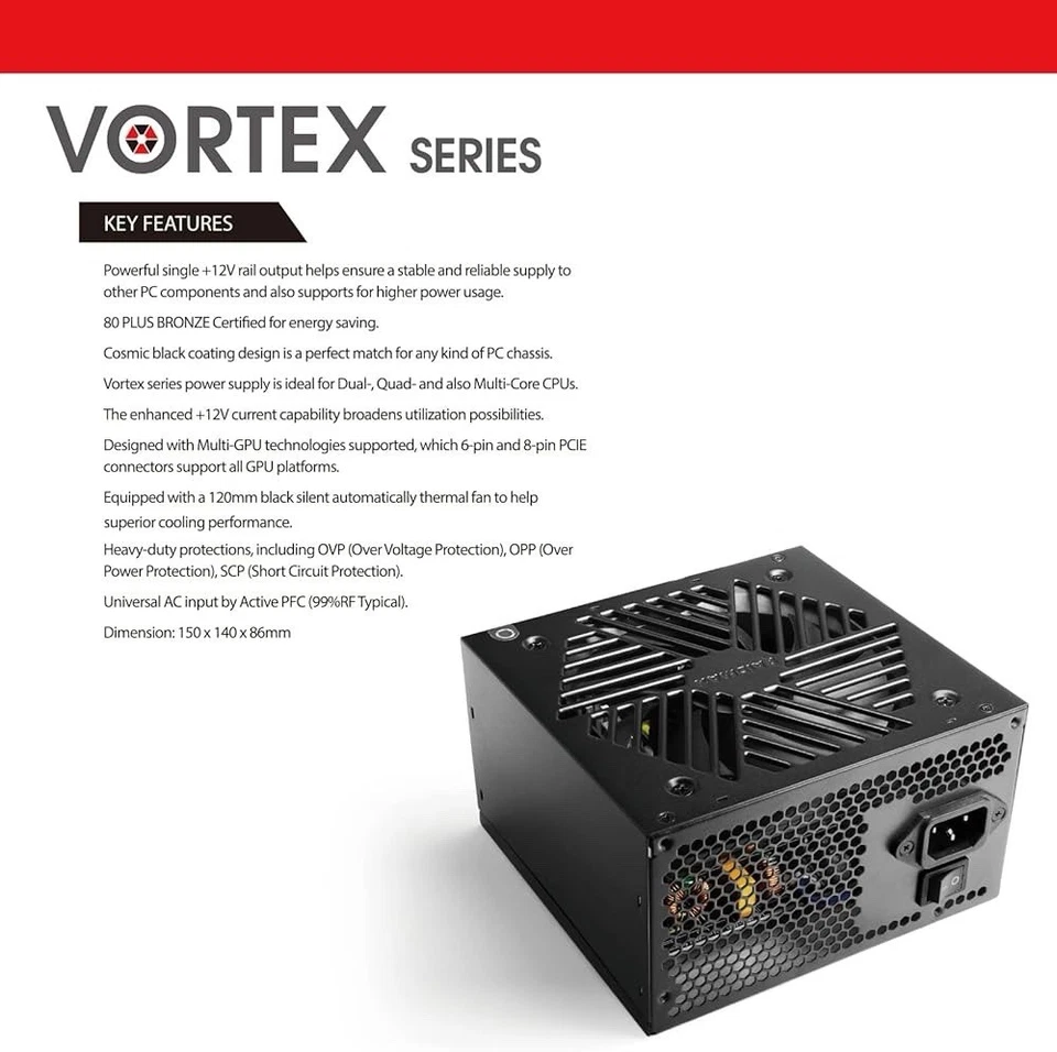 Raidmax Vortex Power RX-700AC-V-V 80 Plus Bronze 700W ATX/12V Power Supply - Image 3 of 4