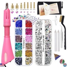 DIY Hotfix Applicator Kit 4536 Pcs Rhinestone Setter Wand 12 Colors Gem Picker